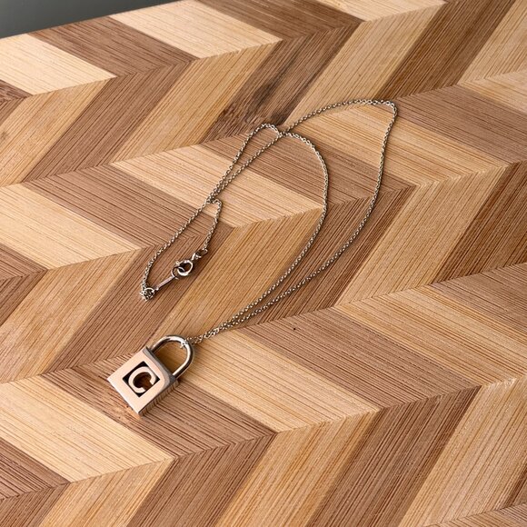 Vintage Tiffany & Co C Padlock Charm w/ Chain - Picture 9 of 13